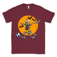 Burgundy skeleton soccer player funny halloween blood moon Classic Tee - DesignPulse