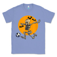 Colony Blue skeleton soccer player funny halloween blood moon Classic Tee - DesignPulse