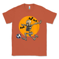 Skeleton Soccer Player Funny Halloween Blood Moon Classic Tee | Teevron