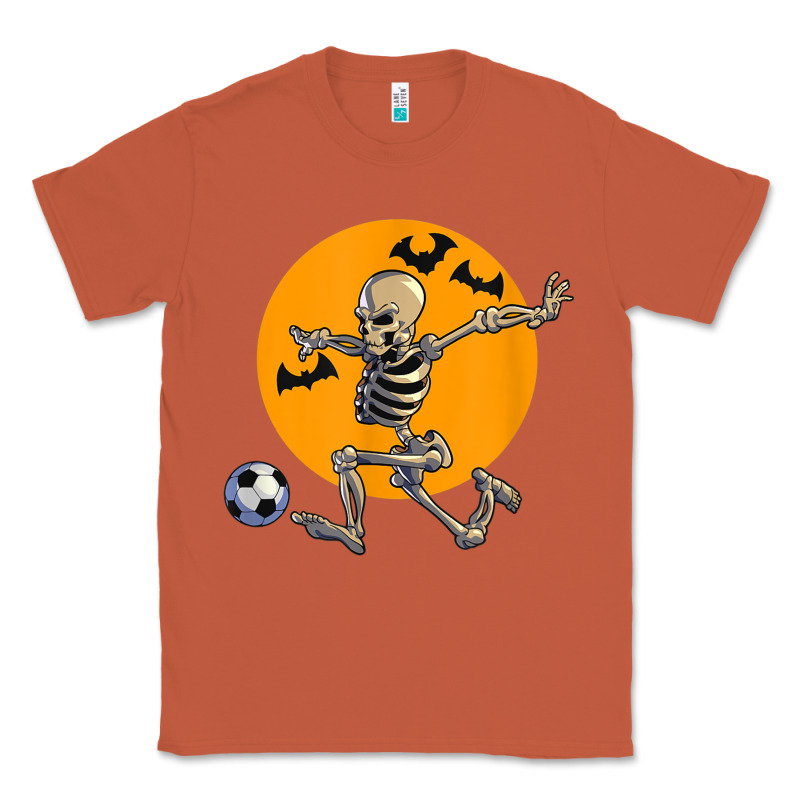 Skeleton Soccer Player Funny Halloween Blood Moon Classic Tee by DesignPulse | Teevron