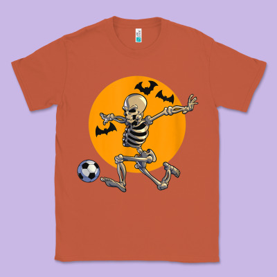 Skeleton Soccer Player Funny Halloween Blood Moon Classic Tee Designed By Designpulse