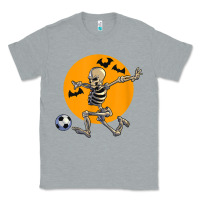Heather Grey skeleton soccer player funny halloween blood moon Classic Tee - DesignPulse