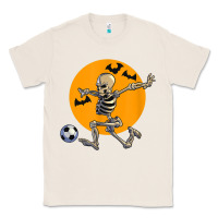 Natural skeleton soccer player funny halloween blood moon Classic Tee - DesignPulse