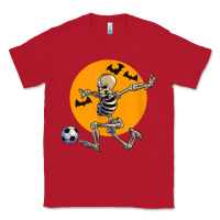 Red skeleton soccer player funny halloween blood moon Classic Tee - DesignPulse