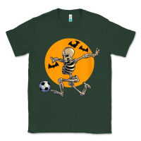 Sports Green skeleton soccer player funny halloween blood moon Classic Tee - DesignPulse