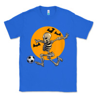 True Royal skeleton soccer player funny halloween blood moon Classic Tee - DesignPulse