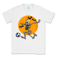 White skeleton soccer player funny halloween blood moon Classic Tee - DesignPulse