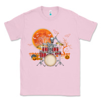 Bubblegum Pink Skeleton Drummer Halloween Costume Playing Drums Mens Boys Classic Tee - DesignPulse