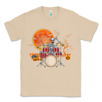 Mushroom Skeleton Drummer Halloween Costume Playing Drums Mens Boys Classic Tee - DesignPulse
