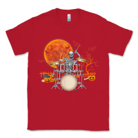 Red Skeleton Drummer Halloween Costume Playing Drums Mens Boys Classic Tee - DesignPulse