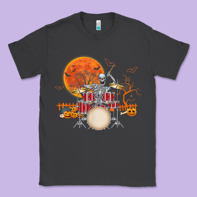 Skeleton Drummer Halloween Costume Playing Drums Mens Boys Classic Tee Designed By Designpulse