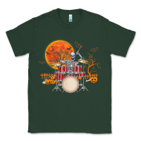 Sports Green Skeleton Drummer Halloween Costume Playing Drums Mens Boys Classic Tee - DesignPulse