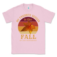 Bubblegum Pink feminist my favorite season is fall patriarchy retro vintage long slee Classic Tee - DesignPulse