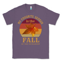 Lavender feminist my favorite season is fall patriarchy retro vintage long slee Classic Tee - DesignPulse