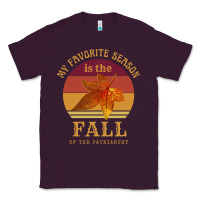 Plum feminist my favorite season is fall patriarchy retro vintage long slee Classic Tee - DesignPulse