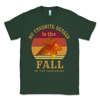 Sports Green feminist my favorite season is fall patriarchy retro vintage long slee Classic Tee - DesignPulse