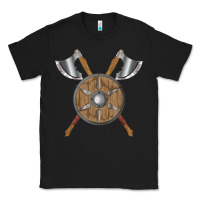 Black renaissance fair faire festival medieval theme axe shield Classic Tee - DesignPulse