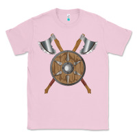 Bubblegum Pink renaissance fair faire festival medieval theme axe shield Classic Tee - DesignPulse