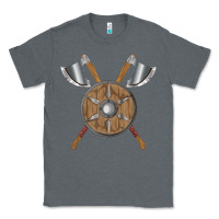 Charcoal Heather renaissance fair faire festival medieval theme axe shield Classic Tee - DesignPulse
