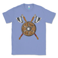 Colony Blue renaissance fair faire festival medieval theme axe shield Classic Tee - DesignPulse