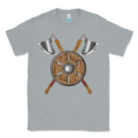 Heather Grey renaissance fair faire festival medieval theme axe shield Classic Tee - DesignPulse