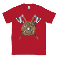 Red renaissance fair faire festival medieval theme axe shield Classic Tee - DesignPulse