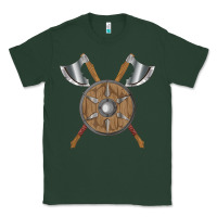 Sports Green renaissance fair faire festival medieval theme axe shield Classic Tee - DesignPulse