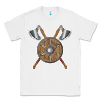 White renaissance fair faire festival medieval theme axe shield Classic Tee - DesignPulse