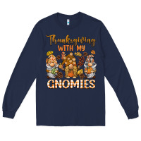 Navy thanksgiving with my  gnomies Long Sleeve Tee - BarkalooDesign