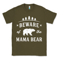Army Green beware mama bear mom protect strong mother graphic clip art t shirt Classic Tee - DesignPulse