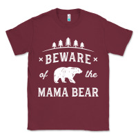 Burgundy beware mama bear mom protect strong mother graphic clip art t shirt Classic Tee - DesignPulse