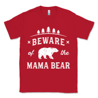 Red beware mama bear mom protect strong mother graphic clip art t shirt Classic Tee - DesignPulse