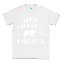 White beware mama bear mom protect strong mother graphic clip art t shirt Classic Tee - DesignPulse