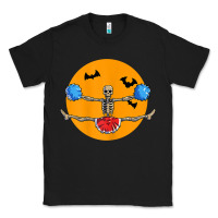 Black cheerleading skeleton halloween cheer skeleton cheerleader t shirt Classic Tee - DesignPulse