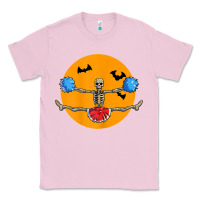 Bubblegum Pink cheerleading skeleton halloween cheer skeleton cheerleader t shirt Classic Tee - DesignPulse