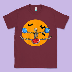 Cheerleading Skeleton Halloween Cheer Skeleton Cheerleader T Shirt Classic Tee Designed By Designpulse