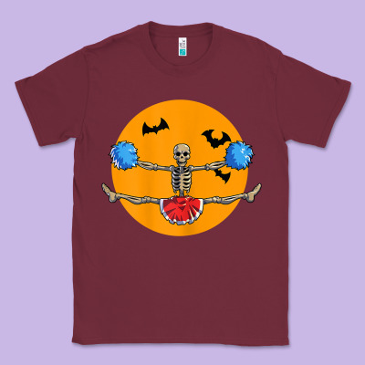 Cheerleading Skeleton Halloween Cheer Skeleton Cheerleader T Shirt Classic Tee Designed By Designpulse