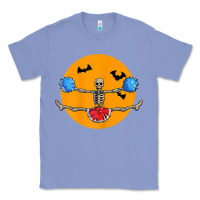 Colony Blue cheerleading skeleton halloween cheer skeleton cheerleader t shirt Classic Tee - DesignPulse
