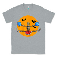 Heather Grey cheerleading skeleton halloween cheer skeleton cheerleader t shirt Classic Tee - DesignPulse