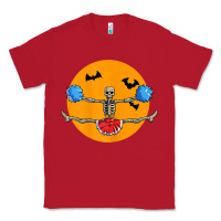 Red cheerleading skeleton halloween cheer skeleton cheerleader t shirt Classic Tee - DesignPulse
