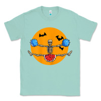 Seafoam cheerleading skeleton halloween cheer skeleton cheerleader t shirt Classic Tee - DesignPulse