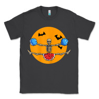 Smoke cheerleading skeleton halloween cheer skeleton cheerleader t shirt Classic Tee - DesignPulse