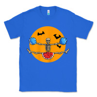 True Royal cheerleading skeleton halloween cheer skeleton cheerleader t shirt Classic Tee - DesignPulse
