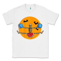 White cheerleading skeleton halloween cheer skeleton cheerleader t shirt Classic Tee - DesignPulse