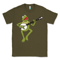 Army Green Kermit playing the banjo Classic Classic Tee - DesignPulse