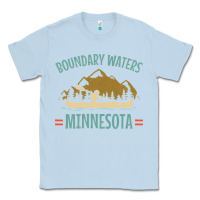 Dusty Blue retro boundary waters canoe minnesota Classic Tee - DesignPulse