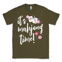 Army Green womens mahjong gift for her mahjong player v neck t shirt Classic Tee - DesignPulse
