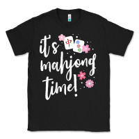 Black womens mahjong gift for her mahjong player v neck t shirt Classic Tee - DesignPulse
