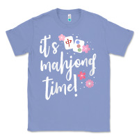 Colony Blue womens mahjong gift for her mahjong player v neck t shirt Classic Tee - DesignPulse