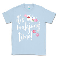Dusty Blue womens mahjong gift for her mahjong player v neck t shirt Classic Tee - DesignPulse